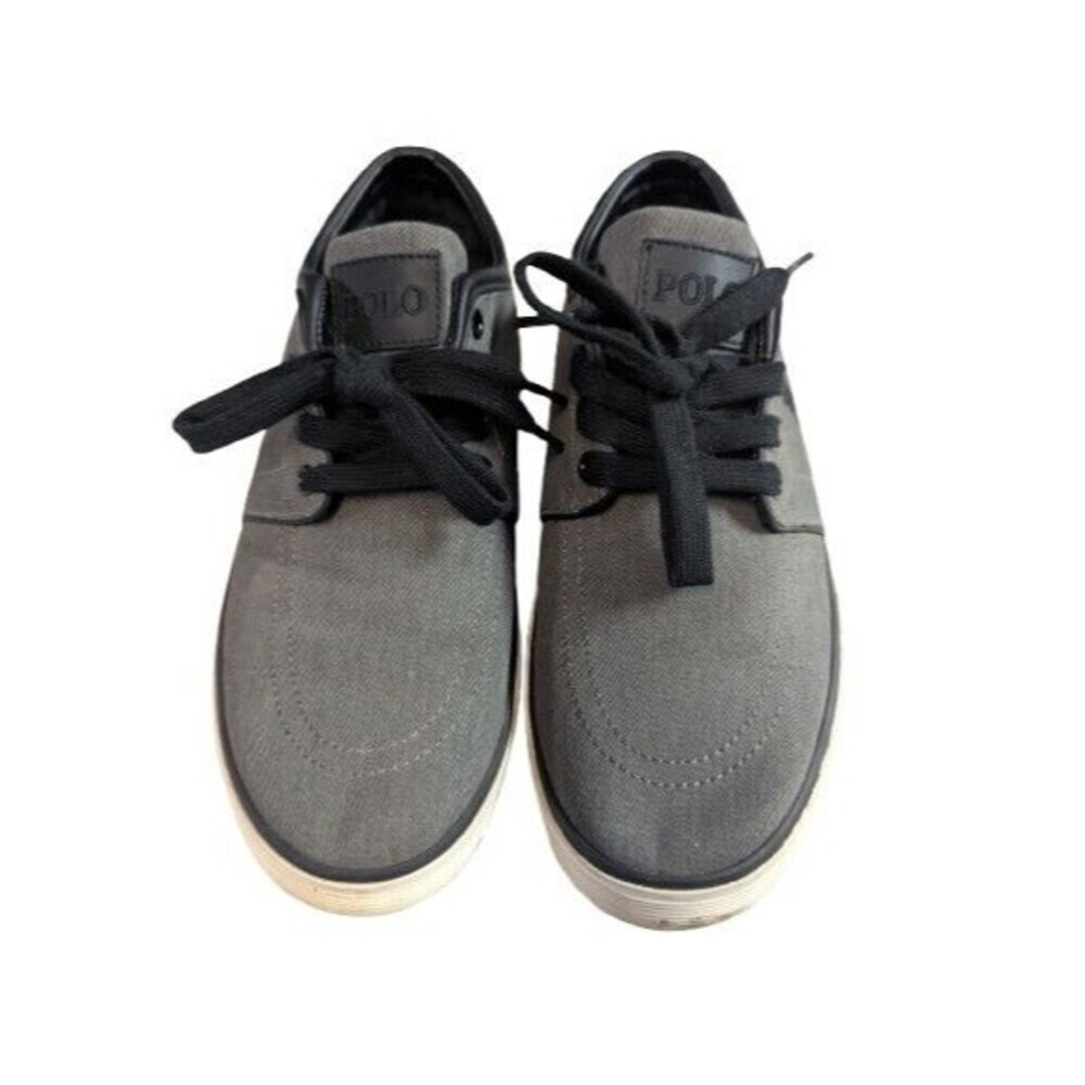Polo Ralph Lauren Faxon Low Men's Gray Canvas Lace-Up Sneakers Size 10.5 D - Picture 3 of 12